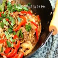 Quick Thai-Style Beef & Peppers with Rice Noodles Recipe - (4.5/5) image