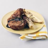Quick-Brined Grilled Pork Chops with Treviso and Balsamic Glaze image