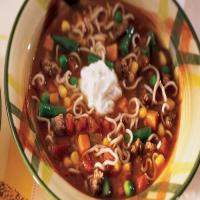 Zesty Beef and Noodle Vegetable Soup image