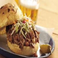 Slow-Cooker Cowboy Beef and BBQ Bean Sandwiches image