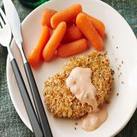 Panko-Almond-Crusted Pork Medallions with Carrots image