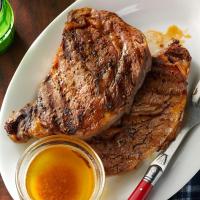 Grilled Ribeyes with Browned Garlic Butter image