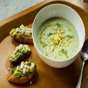Chilled Cucumber Soup With Avocado Toast Recipe_image