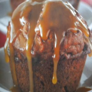 Warm Date Nut Cupcakes With Caramel Sauce image