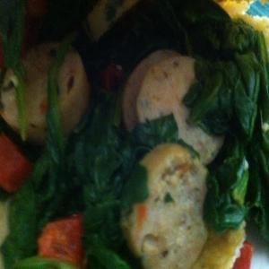 Chicken Sausage Pita w/Spinach & Red Pepper_image
