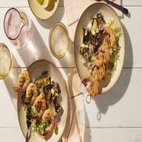Greek Shrimp Skewers with Chopped-Zucchini Salad image