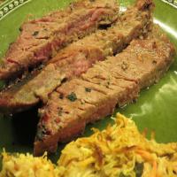 Soy Ginger Flank Steak With Garlic image
