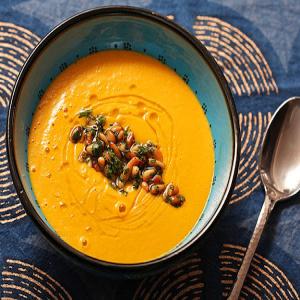 Spicy Carrot and Ginger Soup With Harissa_image