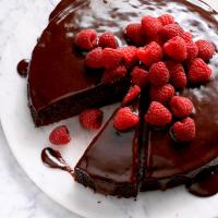 Ganache-Topped Chocolate Cake image
