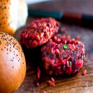 Beet, Rice and Goat Cheese Burgers_image