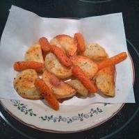 Marjoram Roasted Potatoes and Baby Carrots image