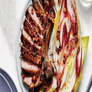 Date Night Pork Chop with Apple and Endive Salad | Epicurious image