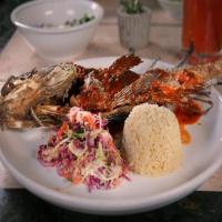 Fried Whole Fish, Chipotle Sauce, Rice, and Mexican Slaw image