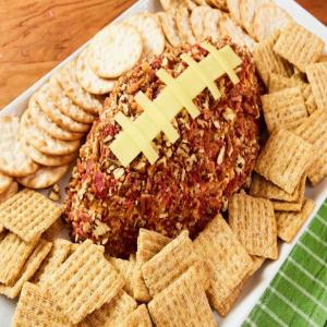 Smoky Football Cheese Ball with Pecan-Bacon Crust_image