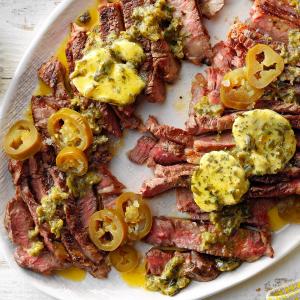 Grilled Ribeyes with Hatch Chile Butter image