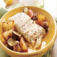 Garlic and Herb Halibut and Vegetables image