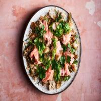 Roasted Salmon with Celery and Bulgur Salad image