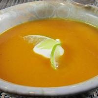 Curried Butternut Squash Soup with Lime Cream image
