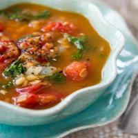 Soup - Spiced Red Lentil, Tomato, and Kale Soup Recipe - (4.4/5) image