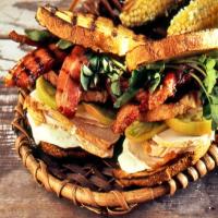 Grilled Turkey Breast with Bacon, Green Tomato with Goat Cheese-Sage Mayonnaise image