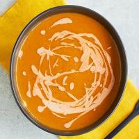 Red pepper, squash & harissa soup image