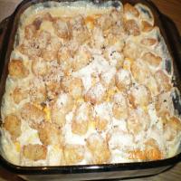 Cheesy Sausage Tater Tots - Topped Casserole image