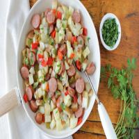Smoked Sausage, Taters, Peppers and Onions Country Style image