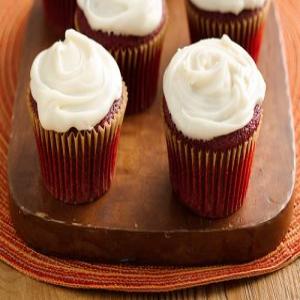 Skinny Red Velvet Cupcakes with Cream Cheese Frosting image