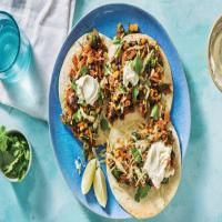 Black Bean & Sweetcorn Tostadas with Sour Cream & Cheddar Cheese_image