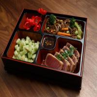 Seared Tuna, Soba Noodle and Cucumber Salad Bento Box image