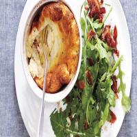 Cheese Souffles with Bacon Arugula Salad image