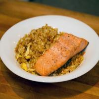 Fried Rice with Simple Baked Salmon image
