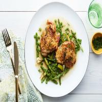 Braised Chicken with Asparagus, Peas, and Melted Leeks_image
