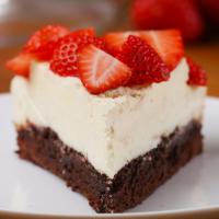 Strawberry Box Brownie Cheesecake Recipe by Tasty image