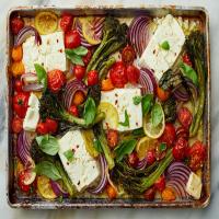 Sheet-Pan Baked Feta With Broccolini, Tomatoes and Lemon image