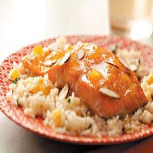 Apricot-Glazed Salmon with Herb Rice Recipe_image