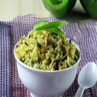 Easy Indian Capsicum Rice Recipe-Green Pepper Rice_image