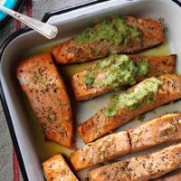 Ginger Salmon with Cucumber Lime Sauce image