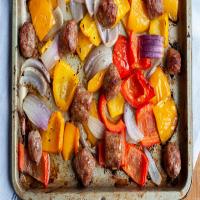 Sheet Pan Sausage, Peppers, and Onions_image