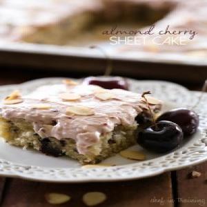 Almond Cherry Sheet Cake_image