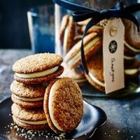 Ginger cookie sandwiches with lemon mascarpone image