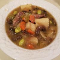 Pulled Flank Steak Beef Soup in Pressure Cooker_image