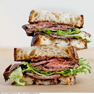 Hanger Steak & Bacon Sandwich With Frisée & Red Onion Jam Recipe - (4.5/5) image