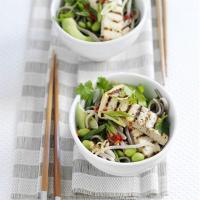 Soba noodle & edamame salad with grilled tofu image