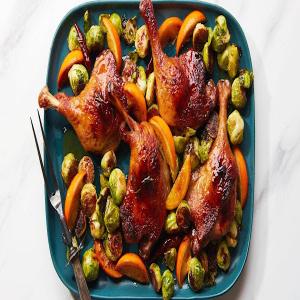 Braised Chile-Marmalade Duck Legs With Brussels Sprouts_image