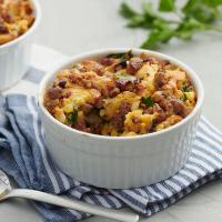 Biscuit Bread Pudding with Sausage and Mushroom Custard_image