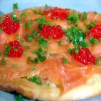 Brunch Pizza with Scrambled Eggs and Smoked Salmon image