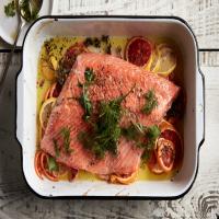 Slow-Roasted Citrus Salmon With Herb Salad image