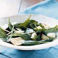 Spinach Salad with Tamarind Dressing and Pappadam Croutons_image