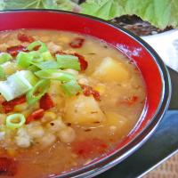 Summer Corn Chowder With Scallions Bacon & Potatoes image